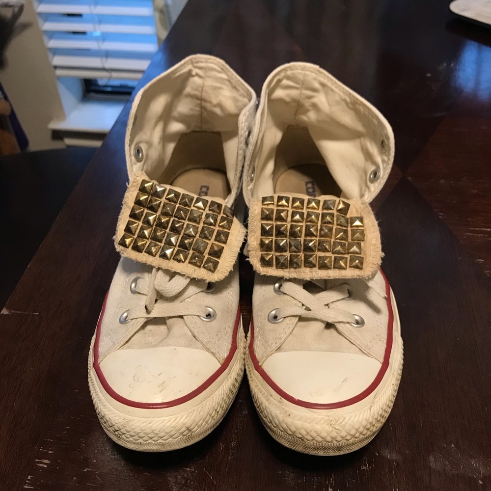 White Studded Hightop Converse